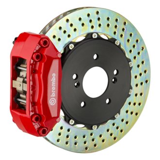 97-01 Integra Type-R Front GT BBK 4 Piston Cast 2pc 328x28 2pc Rotor Drilled-Red