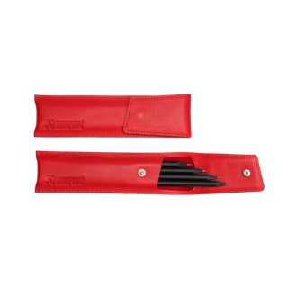 Leather Pencil Case - Red
