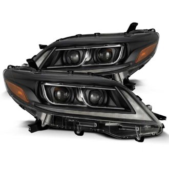11-21 Toyota Sienna PRO-Series Proj Headlights Plank Style Black w/Seq Signal/DRL