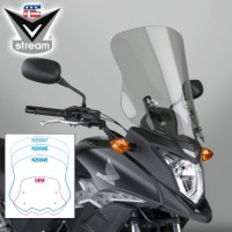 13-15 Honda CB500X- V Stream/ Wave Mid/Std. Windshield-Tinted