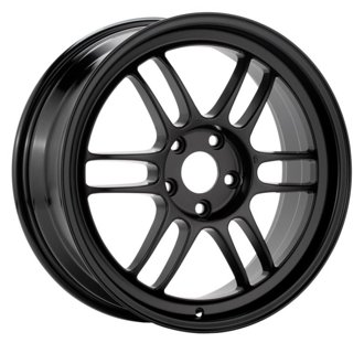 RPF1 15x8 4x100 28mm Offset 5 Hub Bore Black Wheel - 11.64Lbs