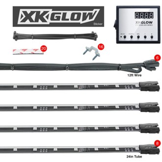 3 Million Color XKGLOW LED Accent Light Car/Truck Kit 8x24In Tubes
