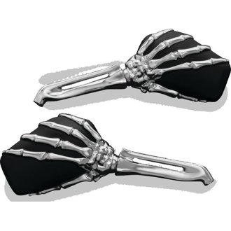 Skeleton Hand Mirrors Chrome/Black
