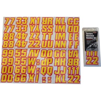 Snowmobile Lettering Registration Kit 2 in. - 500 Yellow/Red