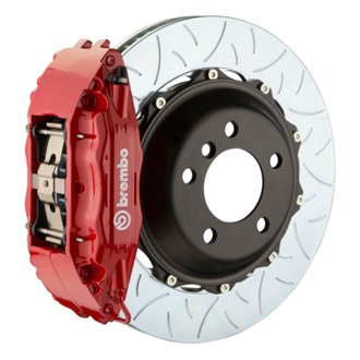 94-04 Mustang (SN95) Front GT BBK 4 Piston Cast 2pc 355x32 2pc Rotor Slotted Type-3-Red