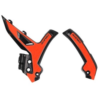 23+ KTM EXC-F/ SX/ SX-F/ XC/ XC-F/ XC-W/ XCF-W Frame Guards- X-Grip - Black/16 Orange