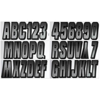 Boat Lettering Registration Kit 3 in. - 300 Silver/Black