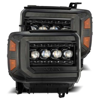 14-18 GMC Sierra NOVA LED Proj Headlights Plnk Style Alpha Blk w/Activ Light/Seq Signal/DRL