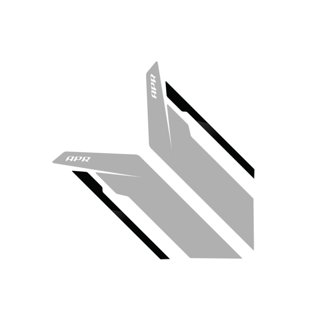 Sideburn Stickers - Silver /Black Stripe (Pair