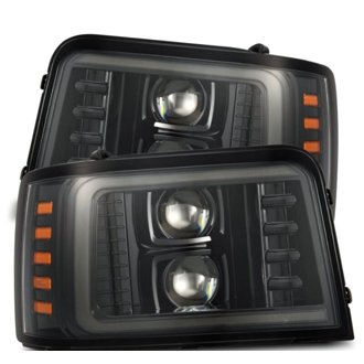 92-96 Ford F-Series/Bronco PRO-Series Proj Headlights Alpha-Blk w/Seq. Sig & DRL