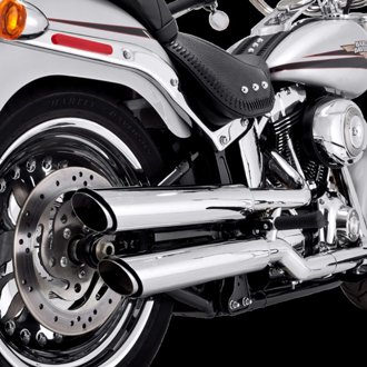 HD Softail Fatboy 07-17 Twin Slash Chrome PCX Slip-On Exhaust