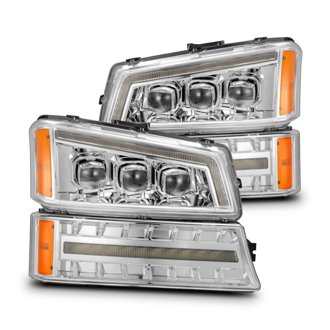 03-06 Chevy Silverado 1500/2500HD/3500HD/Avalanche Chrome NOVA LED Proj Headlights
