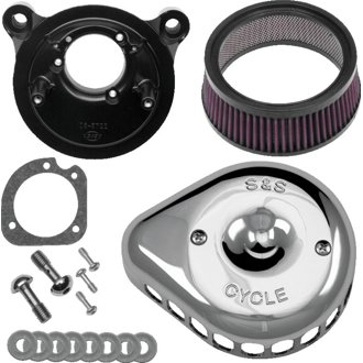 91-06 XL w/ Stock CV Carb Chrome Mini Teardrop Stealth Air Cleaner Kit