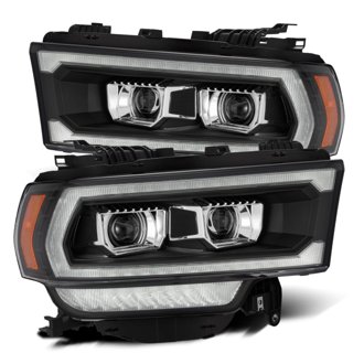 19-21 Ram 2500 LUXX LED Proj Headlights Plank Style Black w/Activ Light/Seq Signal/DRL