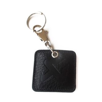 Square Leather Keychain - Black