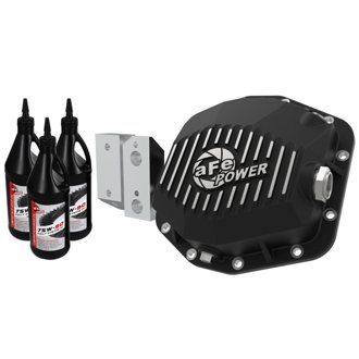 Pro Series Rear Differential Cover Black W/ Machined Fins & Gear Oil