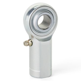 K Series 3-Pc Rod End - Female/Left Hand - 1in Bore x 1-1/4-12 w/Zerk - Carbon Steel