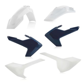 17-19 Husqvarna TE150-300/ FE250-501/ TE250i/ TE300i Plastic Kit - White/Blue