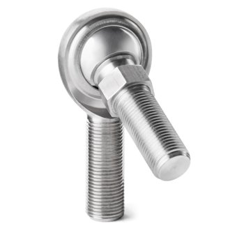 G Series 2-Pc Rod End - Male/Left Hand - .625in Bore x 5/8-18 w/Stud - Stainless Steel w/PTFE