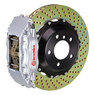 98-02 Camaro/Firebird Front GT BBK 4 Piston Cast 2pc 332x32 2pc Rotor Drilled-Silver