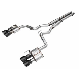 AWE SwitchPath™ Exhaust for S650 Mustang GT Coupe - Quad Diamond Black Tips