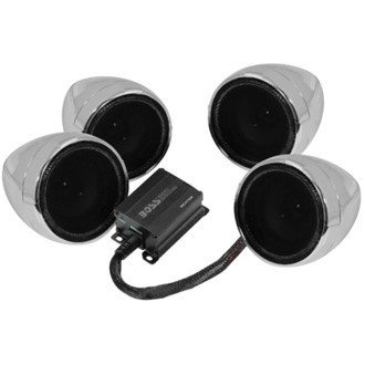 Systems Motorcycle Speaker Amplifier/ Bluetooth/ 3in Speakers Pair- Chrome