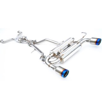 2017+ Infiniti Q60 3.0 TT Silver Sport/Red Sport Gemini Rolled Titanium Tip Cat-back Exhaust