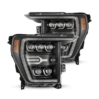 21-22 Ford F-150 NOVA LED Proj Headlights Plank Style Blk w/Activ Light/Seq Signal