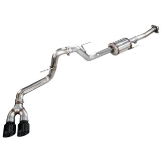 AWE 0FG Side Exit Exhaust for Ford F-150 Regular Cab - 4.5" Diamond Black Tips