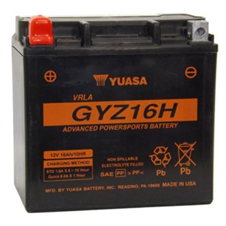 GYZ16H FACTORY ACTIVATED, MAINTENANCE FREE