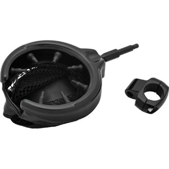 Drink Holder with Mesh Basket 1 inch Clamp Gloss Black