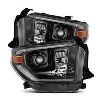 14-21 Toyota Tundra LUXX-Series LED Proj Headlights Alpha-Blk w/Actv Light & Seq. Sig + DRL