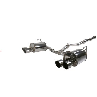 15+ Subaru STI 4Dr Q300 Single Layer Stainless Steel Quad Tip Cat-Back Exhaust