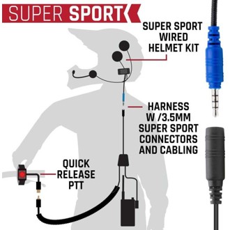 SUPER SPORT Comm Kit w/ LW SPORT Cables With V3 - Business Band Radio