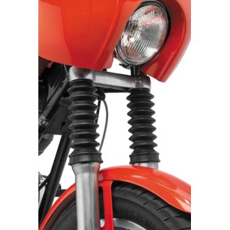Bikers Choice 39MM Black Fork Boots Extended 6.9in / Collapsed 3.35in (Pair)