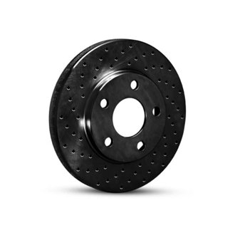 R1 89-94 Suzuki Swift Rear Left Drilled Black Brake Rotor