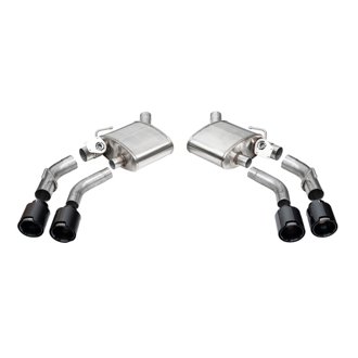 Corsa 2016-2024 Chevrolet Camaro SS / ZL1 Valved Axle-Back Exhaust w/ Black Carbon Fiber Quad Tips