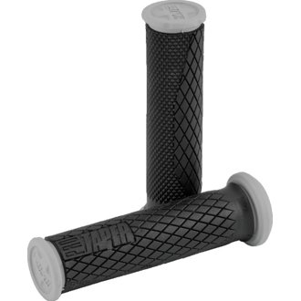 Full Diamond Dual Density Atv Grips - Black/Gray