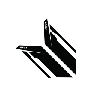Sideburn Stickers - Black /Black Stripe (Pair