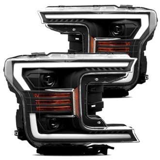 18-20 Ford F-150 LUXX Style Projector Headlights Alpha Black w/Activation Light/DRL