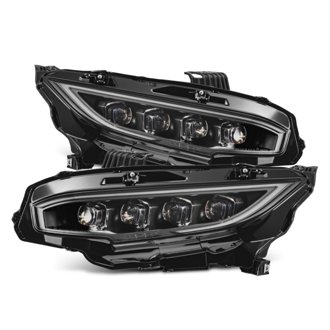 16-21 Honda Civic NOVA-Series LED Proj Headlights Blk w/Activation Light & Seq.Sig / SB DRL