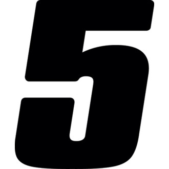 Dirt Digits 3pk 4 in. - High Gloss Number 5 - Black