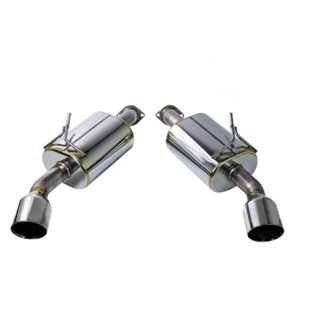 14+ Infiniti Q50 Axle Back Exhaust w/Mufflers - Stainless Double Wall Tip