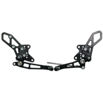 Vortex Racing 08-13 Kawasaki EX250 Ninja,13-17 EX300 Ninja Adjustable Rearsets- Black