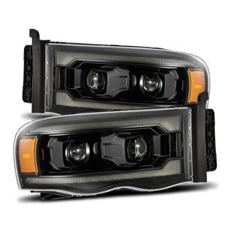 02-05 Dodge Ram 1500 LUXX LED Proj Headlights Alpha Black w/Activ Light/Seq Signal