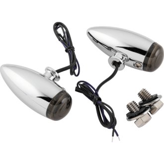 Super Bright Led Mini Bullet Lights Amber Chrome