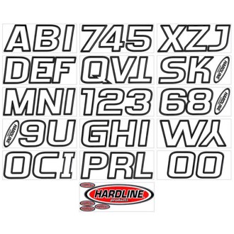 Boat Lettering Registration Kit 3 in. - 700 White/Black