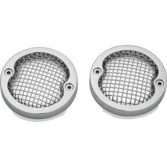 Mesh Turn Signal Bezels 3-1/4in Chrome