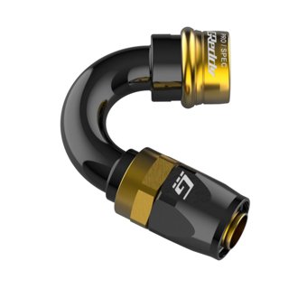 PRO/SPEC AN06 120 Degree Quick-Release Swivel Hose End(s) - Black / Gold