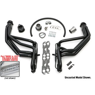 SILVER LONG-TUBE E.O. HEADERS; 67-91 GM TRUCK, MOTORHOME; 283-400 WITH A.I.R.